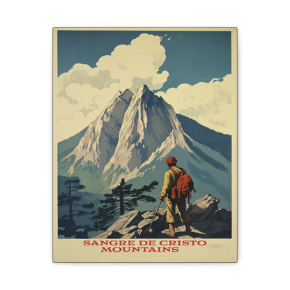 "Sangre de Cristo Mountains Explorer Poster - Matte Stretched Canvas Wall Art" Matte Canvas, Stretched, 1.25"