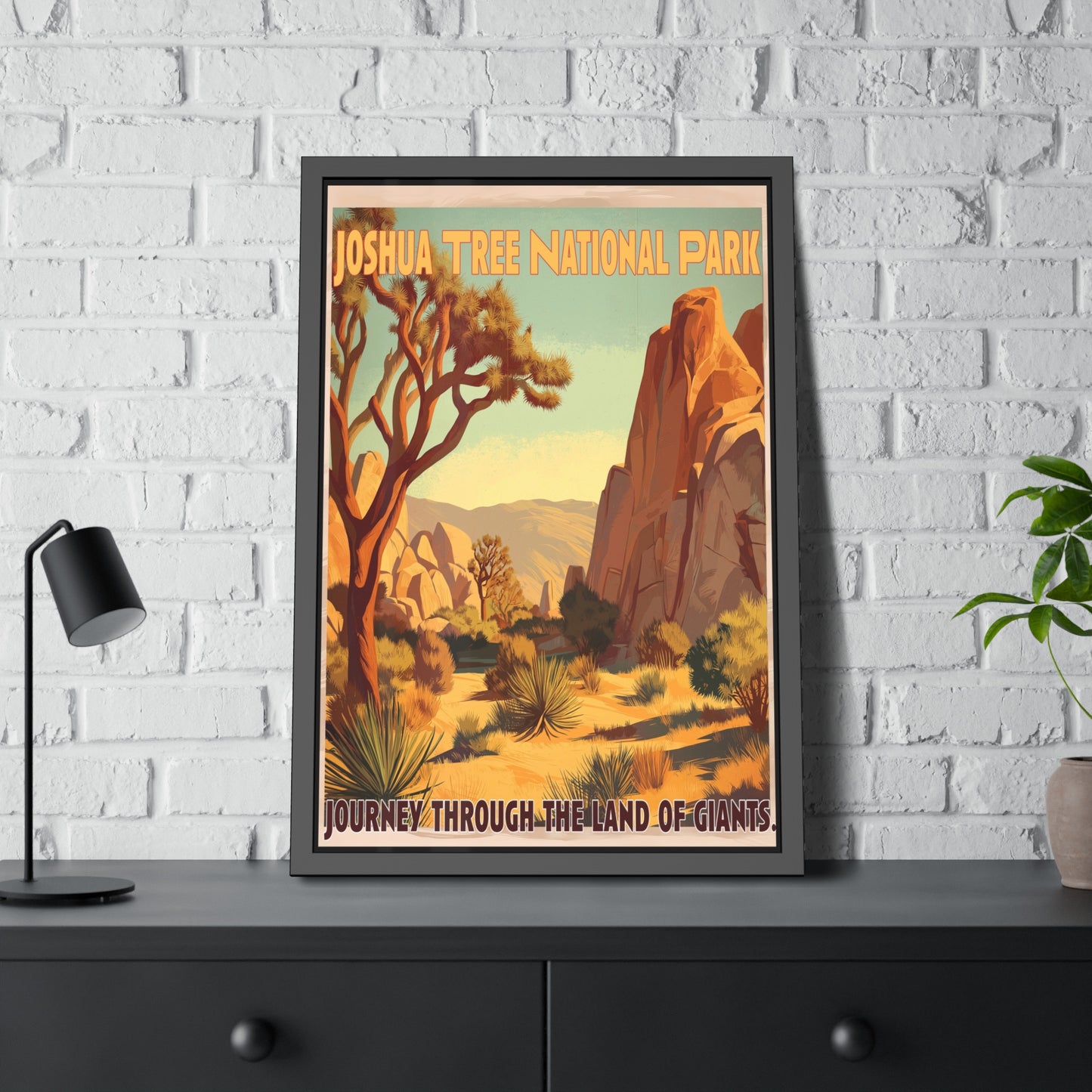 Framed Poster — Joshua Tree National Park Vintage Travel Print