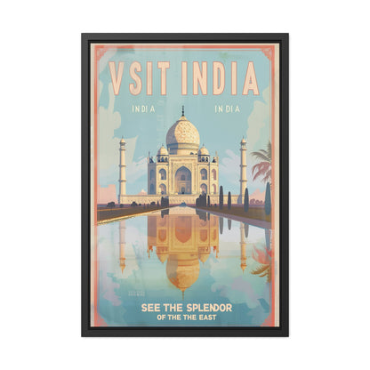 Vintage India Travel Poster — “See the Splendor of the East” | Framed Wall Art by Vintageanna
