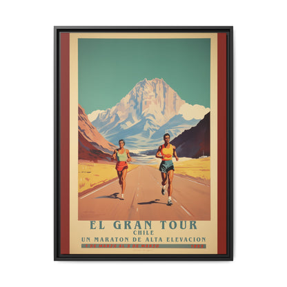 "El Gran Tour Chile Marathon – High Elevation Race Art Print"Matte Canvas, Black Frame