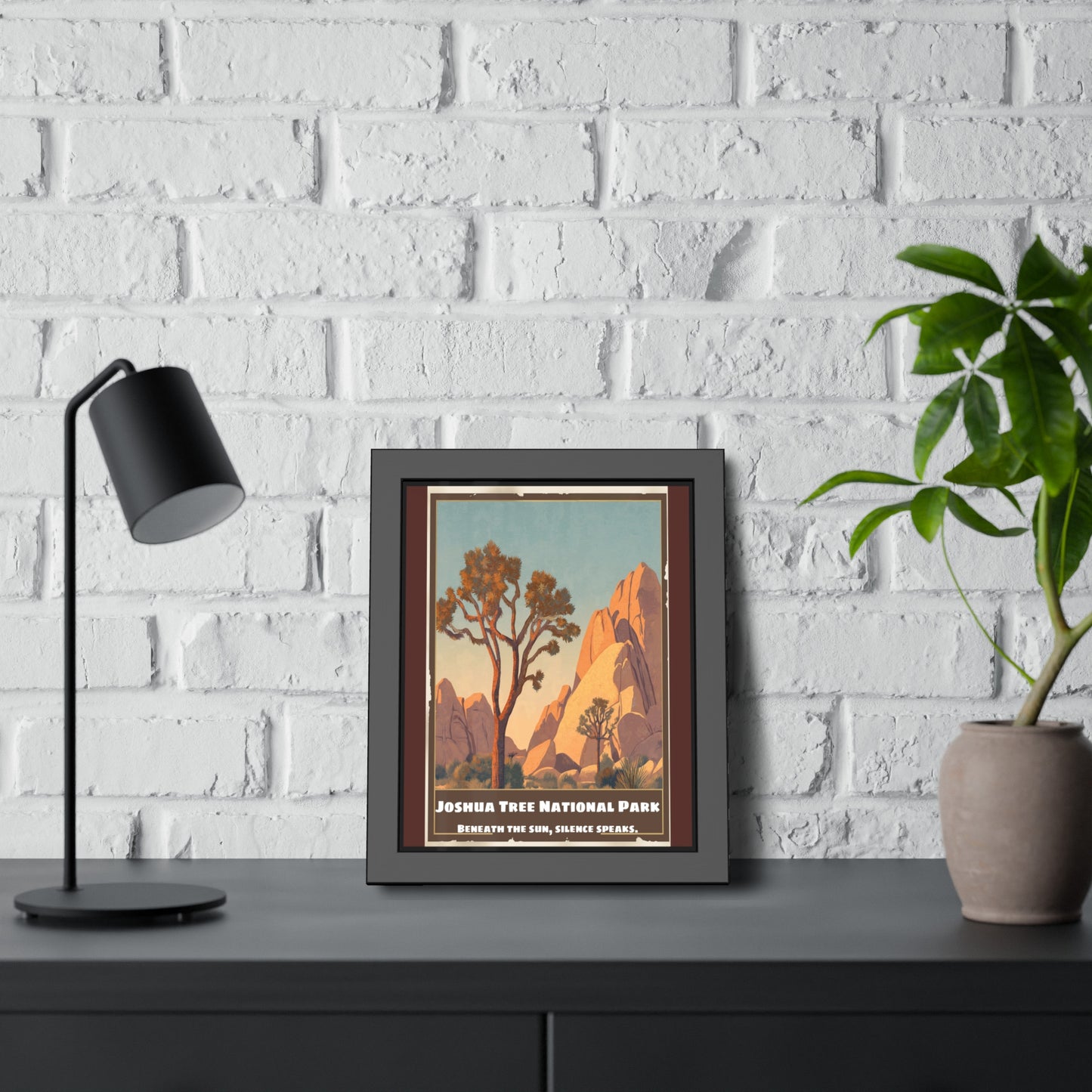 Framed Poster — Joshua Tree National Park Vintage Travel Art