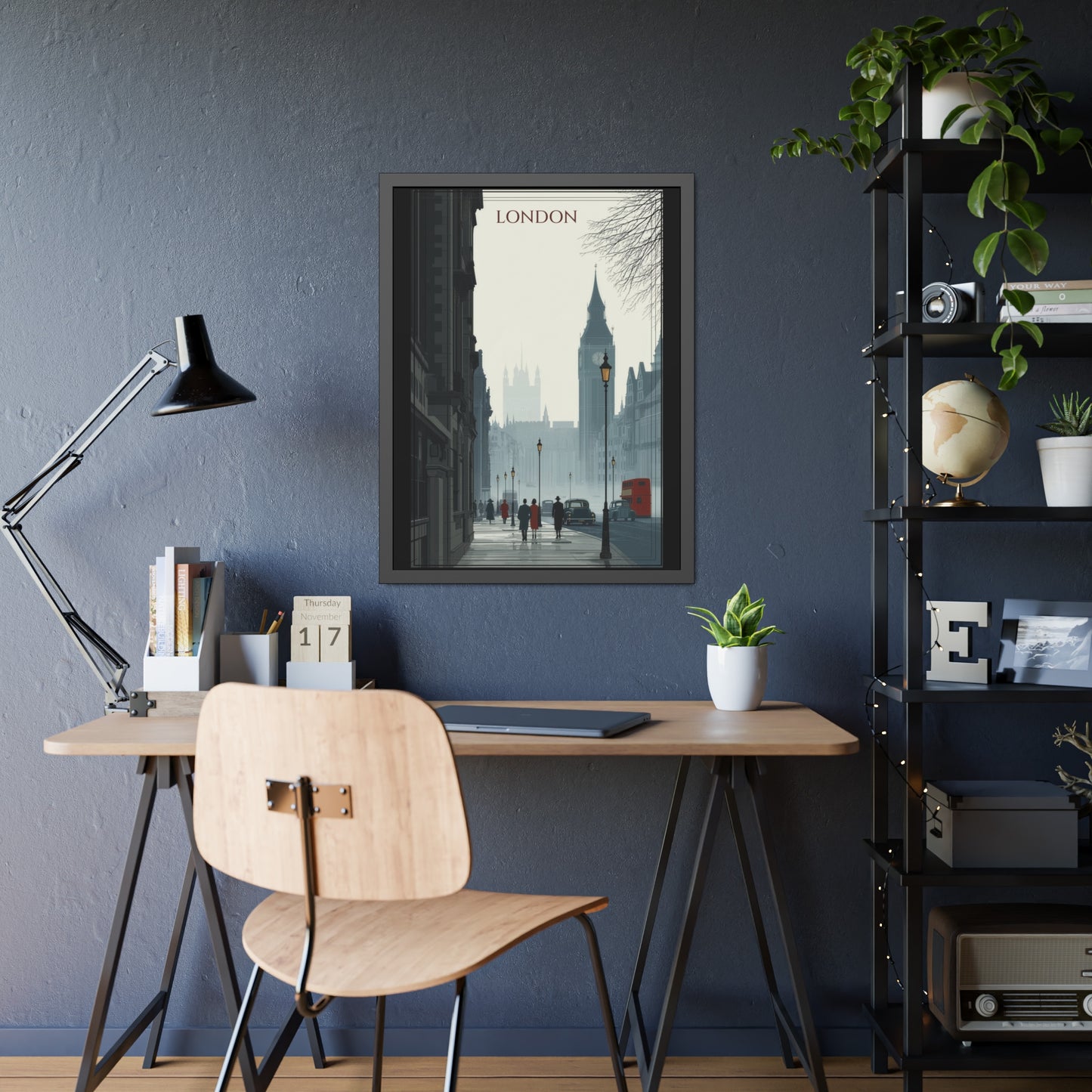 London Vintage Street Framed Poster