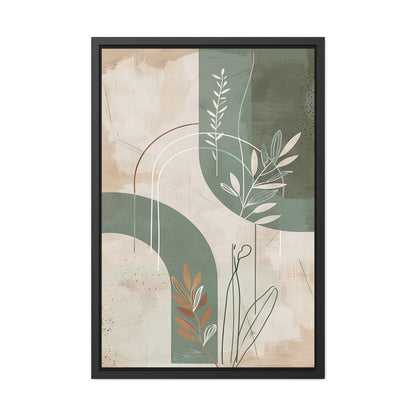 Modern Abstract Framed Poster | Minimalist Wall Art Print, Retro Botanical Design for Living Room & Office Décor