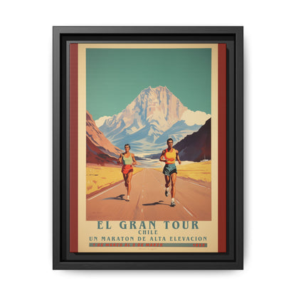 "El Gran Tour Chile Marathon – High Elevation Race Art Print"Matte Canvas, Black Frame