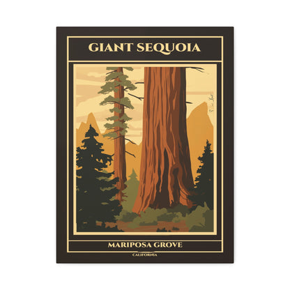 "Giant Sequoia Mariposa Grove Poster - California Matte Stretched Canvas Wall Art" Matte Canvas, Stretched, 1.25"