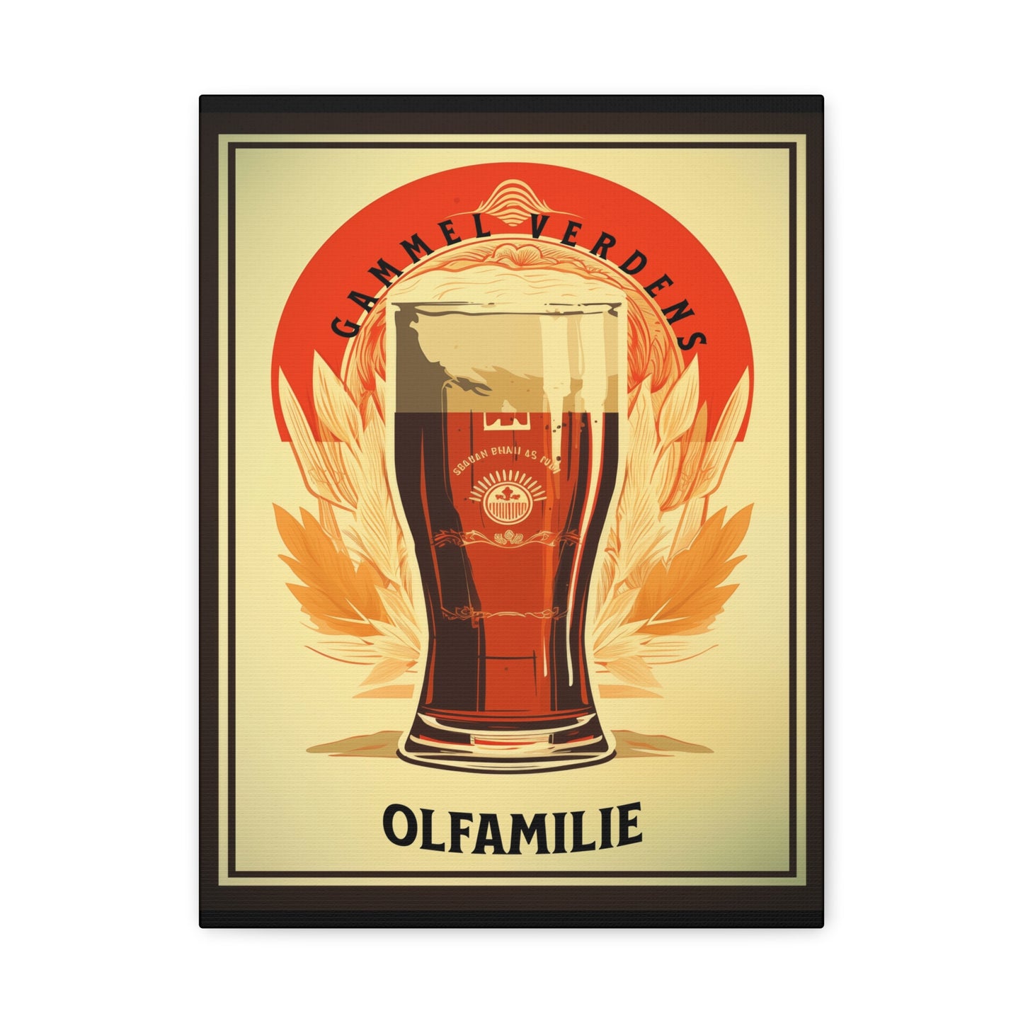 "Vintage Gammel Verdens Beer Denmark Poster - Olfamilie Frameless Stretched Matte Canvas" Matte Canvas, Stretched, 1.25"