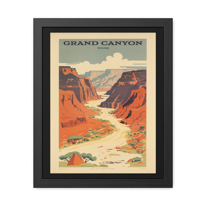 Vintage Grand Canyon Poster - Scenic Canyon River Tour Retro Travel Art Framed Posters