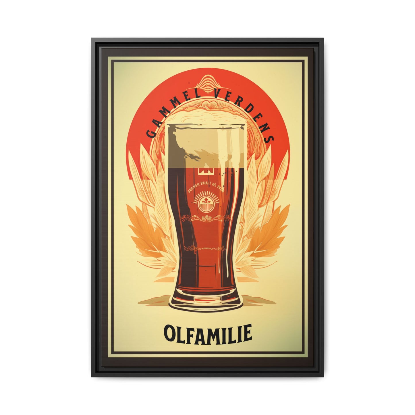 Old World beer, Danish beer. Matte Canvas, Black Frame