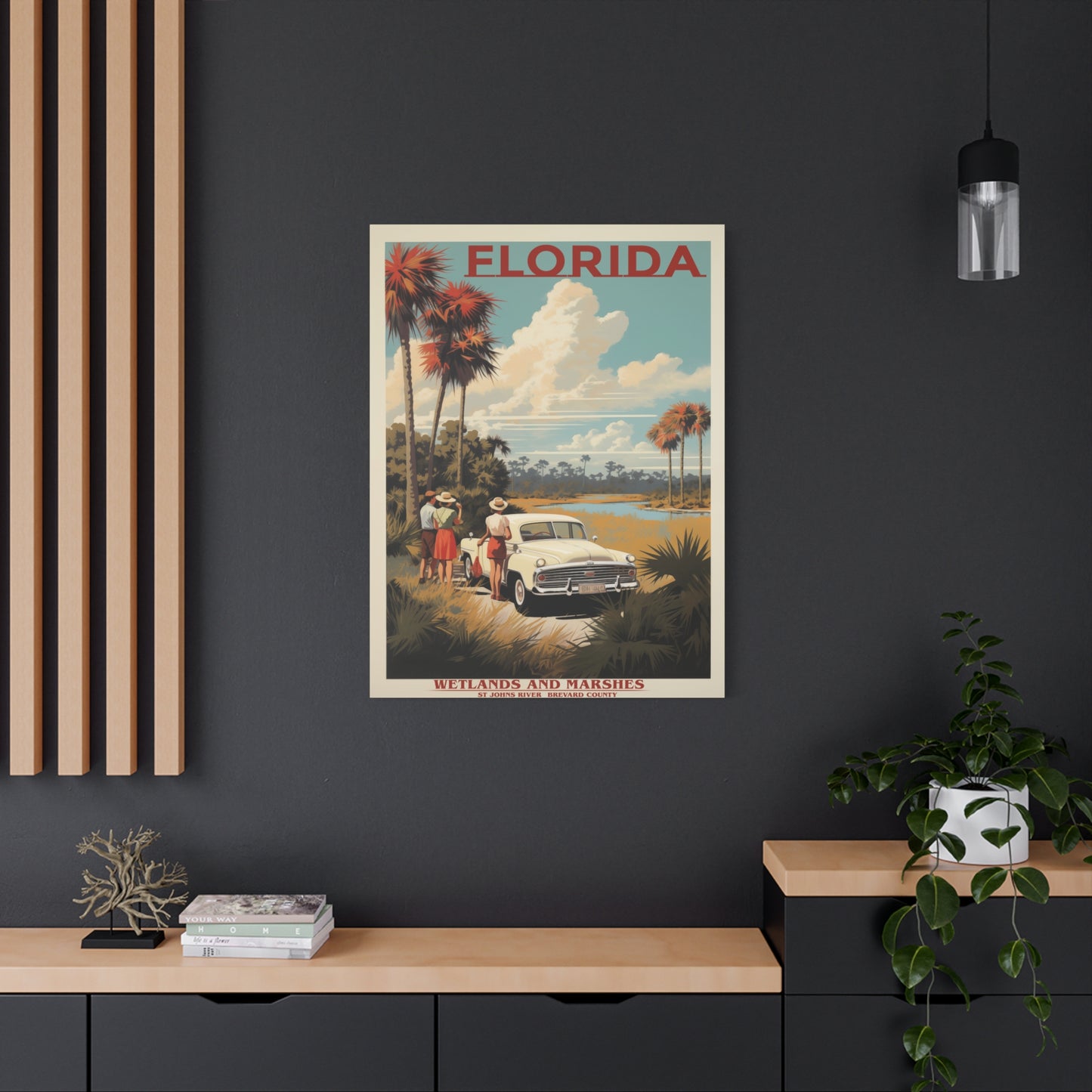 Florida Wetlands St. Johns River Vintage Canvas | Stretched Canvas