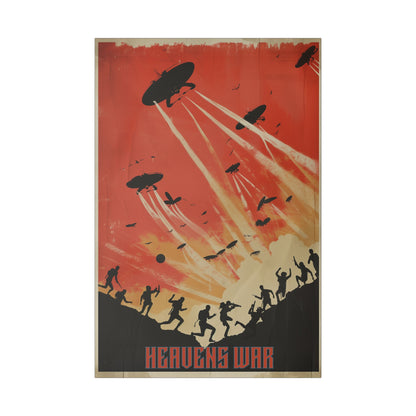 "Vintage Sci-Fi Poster - 'Heavens War: Invasion from Above' Retro Apocalypse Artwork", Classic Stretched Canvas