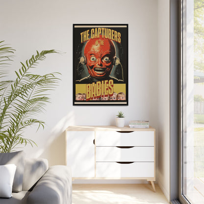 "Vintage Sci-Fi Horror Poster - 'The Capturers of the Babies' Retro Thriller Art" Matte Canvas, Black Frame