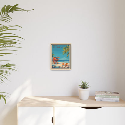 Key Biscayne Vintage Travel Poster Matte Canvas Print — Framed “Visit Florida!” Beach Wall Art