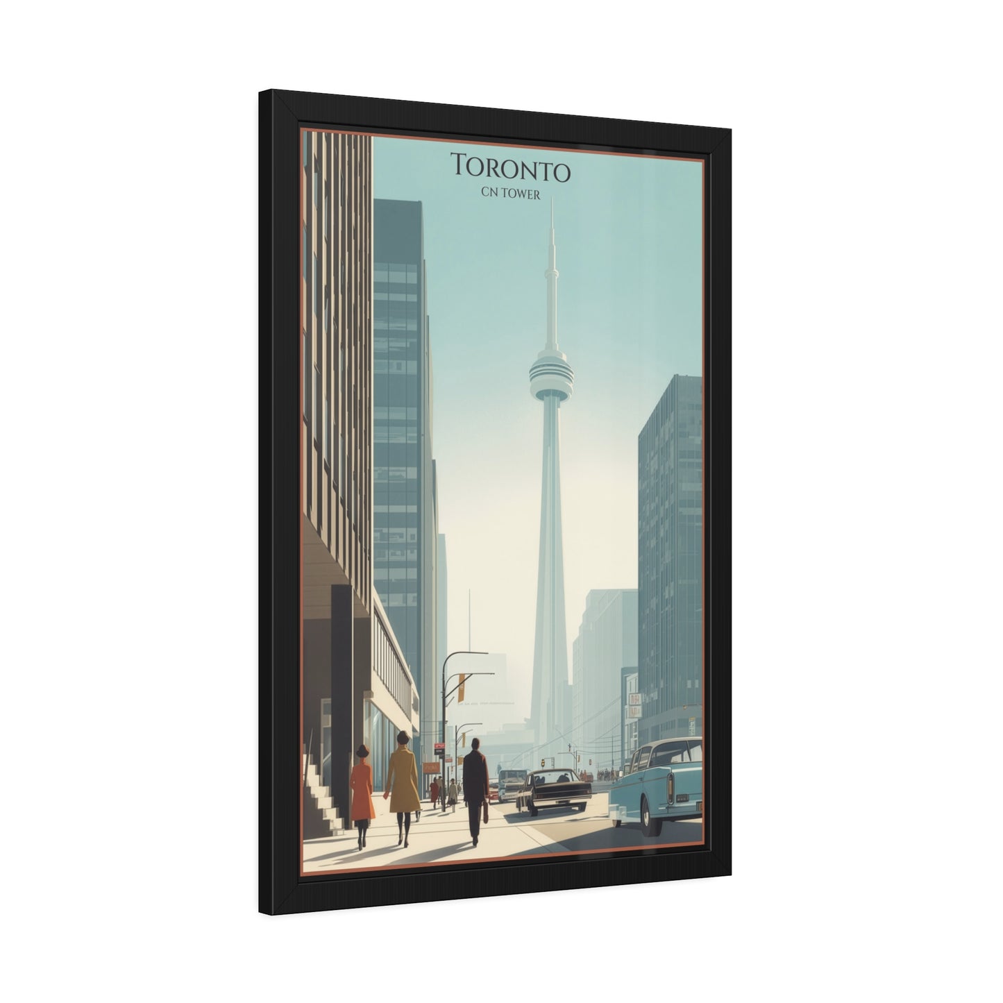 Toronto CN Tower Framed Poster — Vintage Cityscape Wall Art