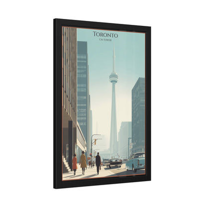 Toronto CN Tower Framed Poster — Vintage Cityscape Wall Art