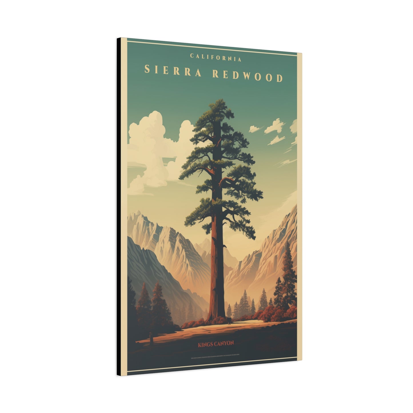 "California Sierra Redwood Poster - Matte Stretched Canvas Wall Art" Matte Canvas, Stretched, 1.25"