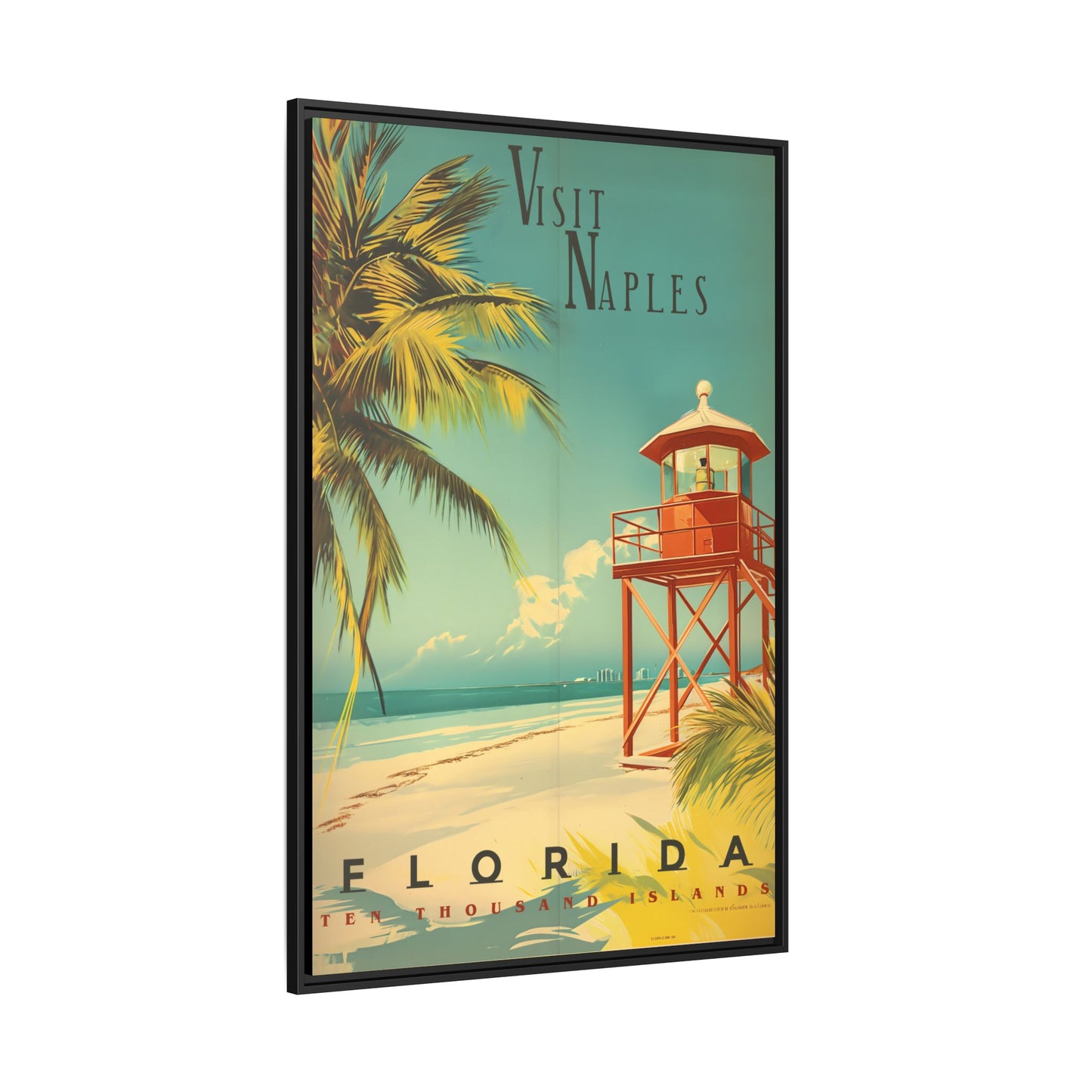 "Visit Naples, Florida – Explore the Tranquil Shores of the Ten Thousand Islands" Matte Canvas, Black Frame