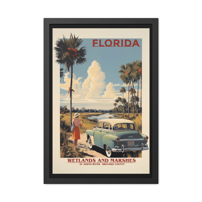Retro Florida Wetlands Vintage Wall Art - St. Johns River