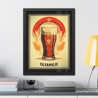 Vintage Beer Poster - Gammel Verdens Ølfamilie (Old World Beer Family) Art Print (Danish Language) Framed Posters