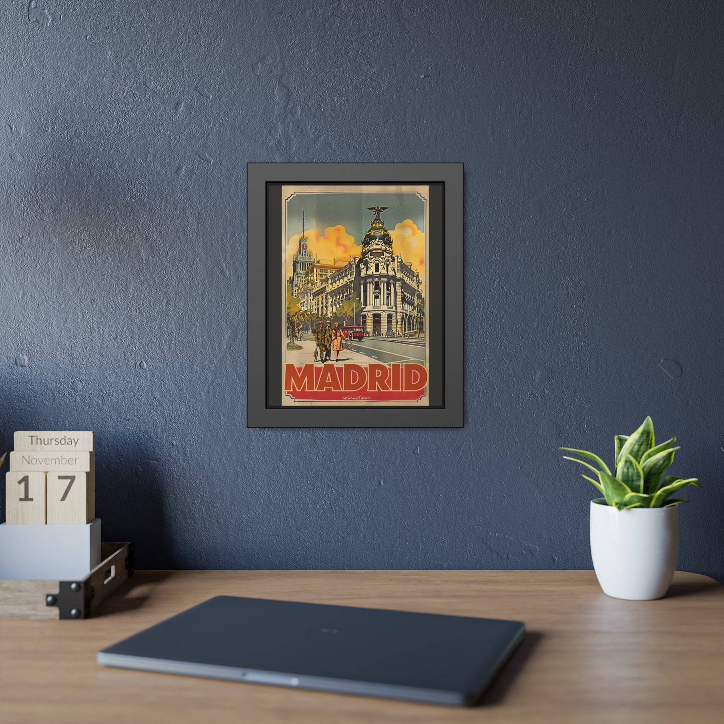 Madrid Vintage Travel Poster — Framed Paper Poster