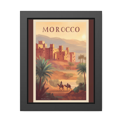 Morocco Vintage Travel Poster Framed Print