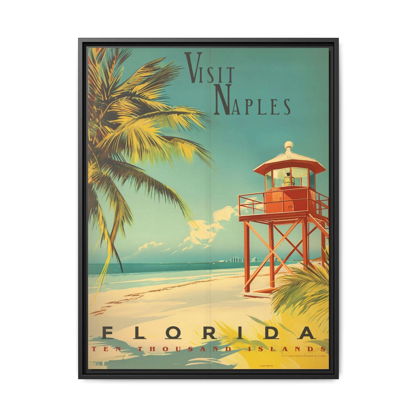 "Visit Naples, Florida – Explore the Tranquil Shores of the Ten Thousand Islands" Matte Canvas, Black Frame