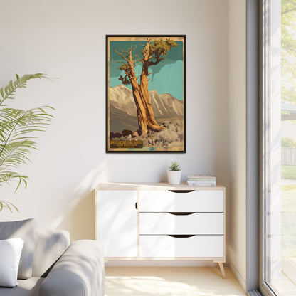 Bristlecone Pine Forest Vintage Art Print — Framed Matte Canvas