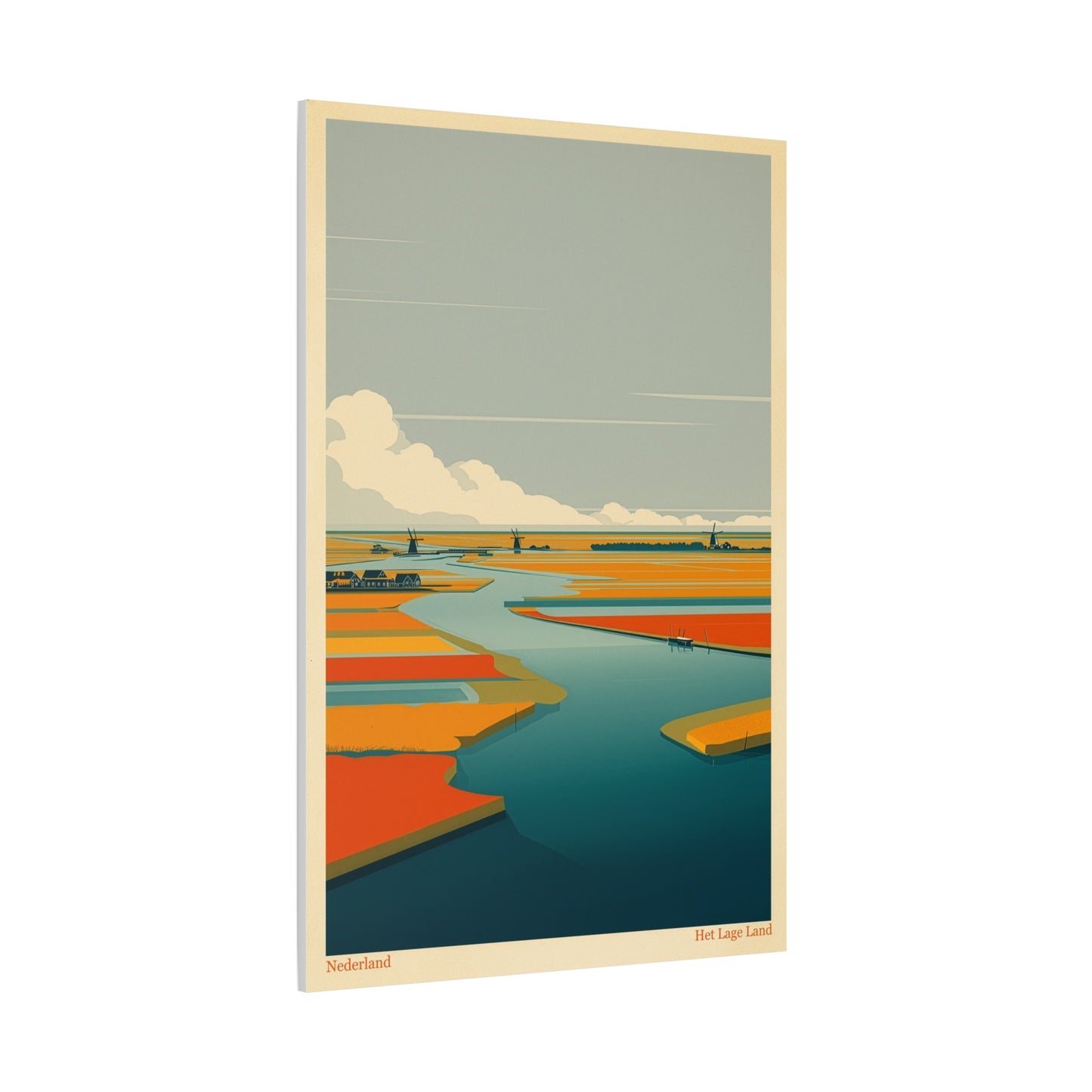 Het Lage Land 2 Vintage Netherlands Landscape Poster | Framed Canvas Print