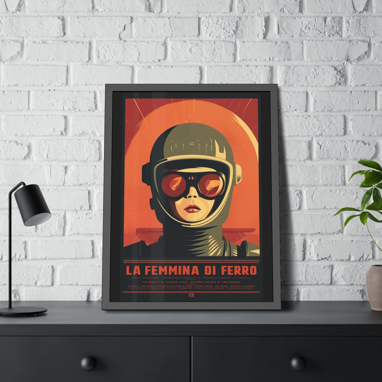 Framed Poster — La Femmina di Ferro Retro Sci‑Fi Art Print