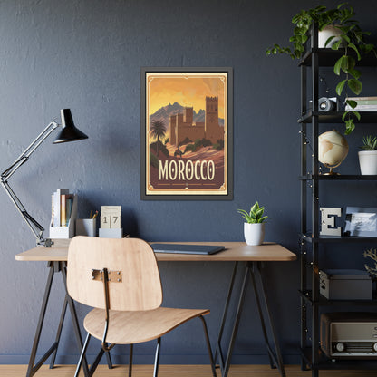 Morocco Vintage Travel Poster — Framed Paper Poster