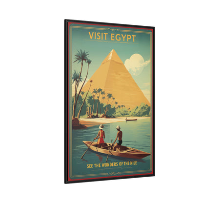 See the Wonders of the Nile — Egypt Nile Vintage Matte Canvas Framed Print