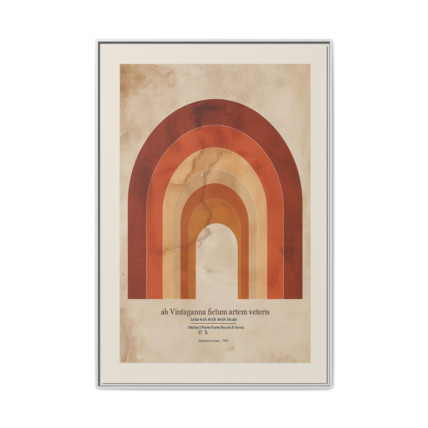 Framed Matte Canvas Wall Art - Retro Rainbow Design