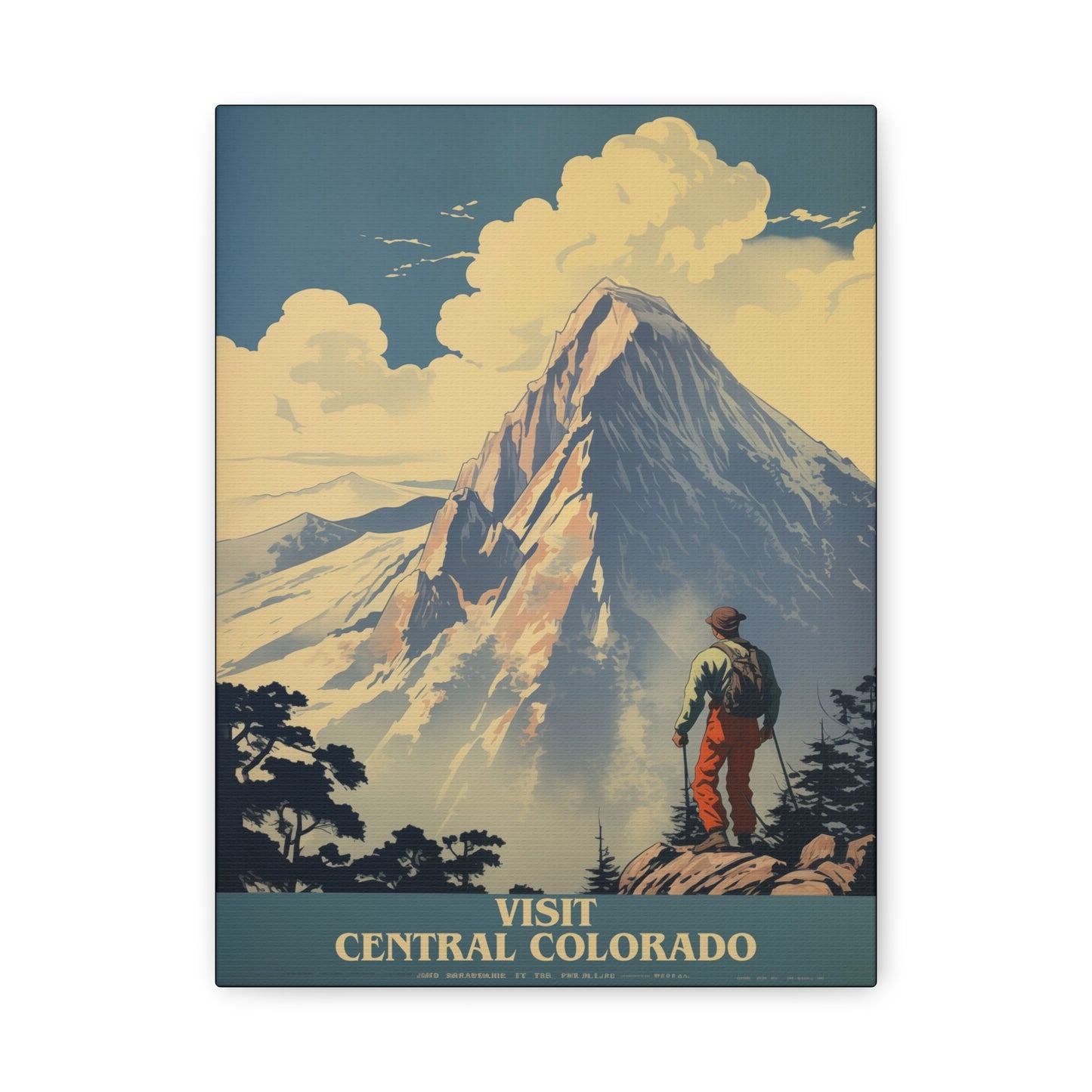 "Visit Central Colorado Poster - Matte Stretched Canvas Wall Art" Matte Canvas, Stretched, 1.25"