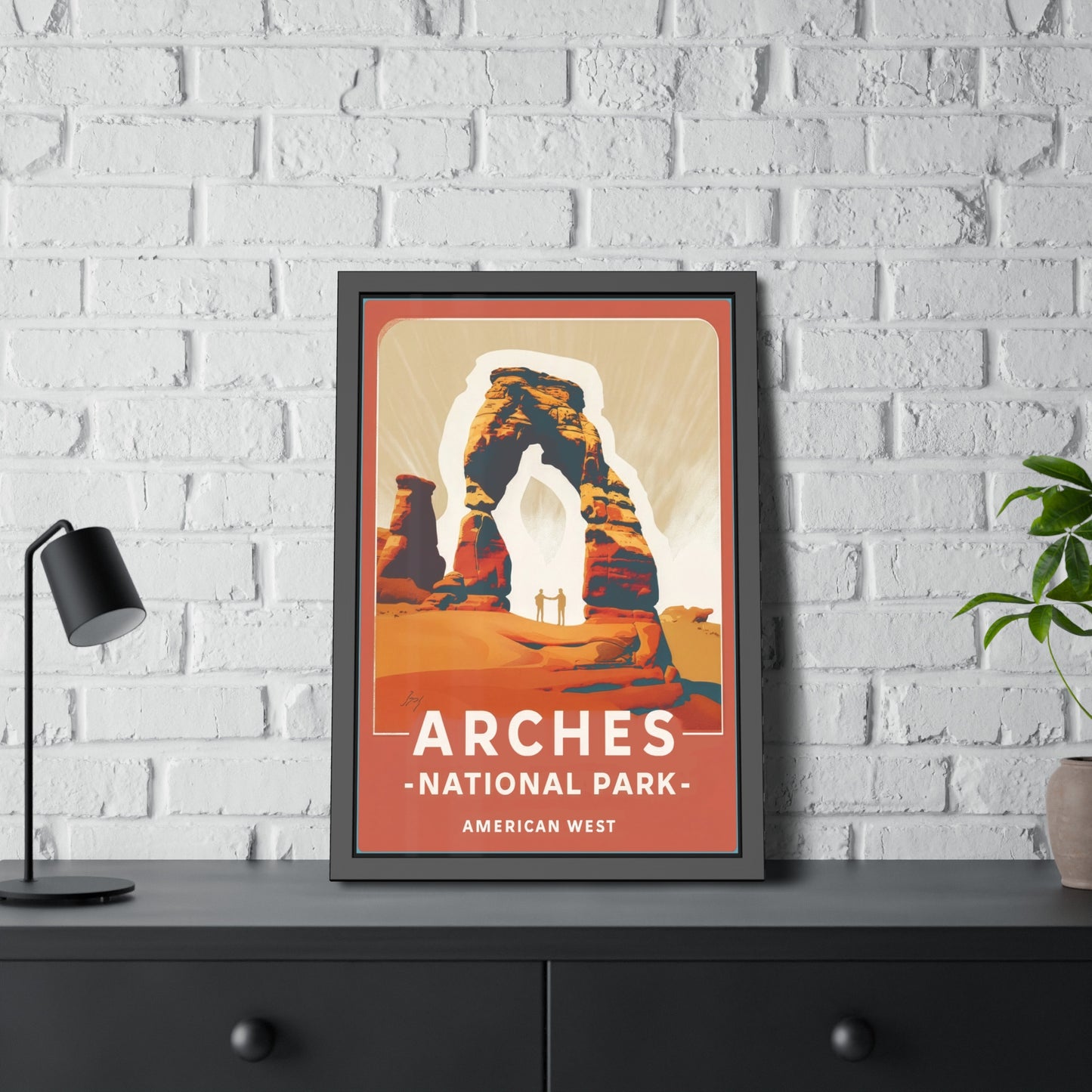 Arches National Park Framed Poster — Vintage American West Travel Art