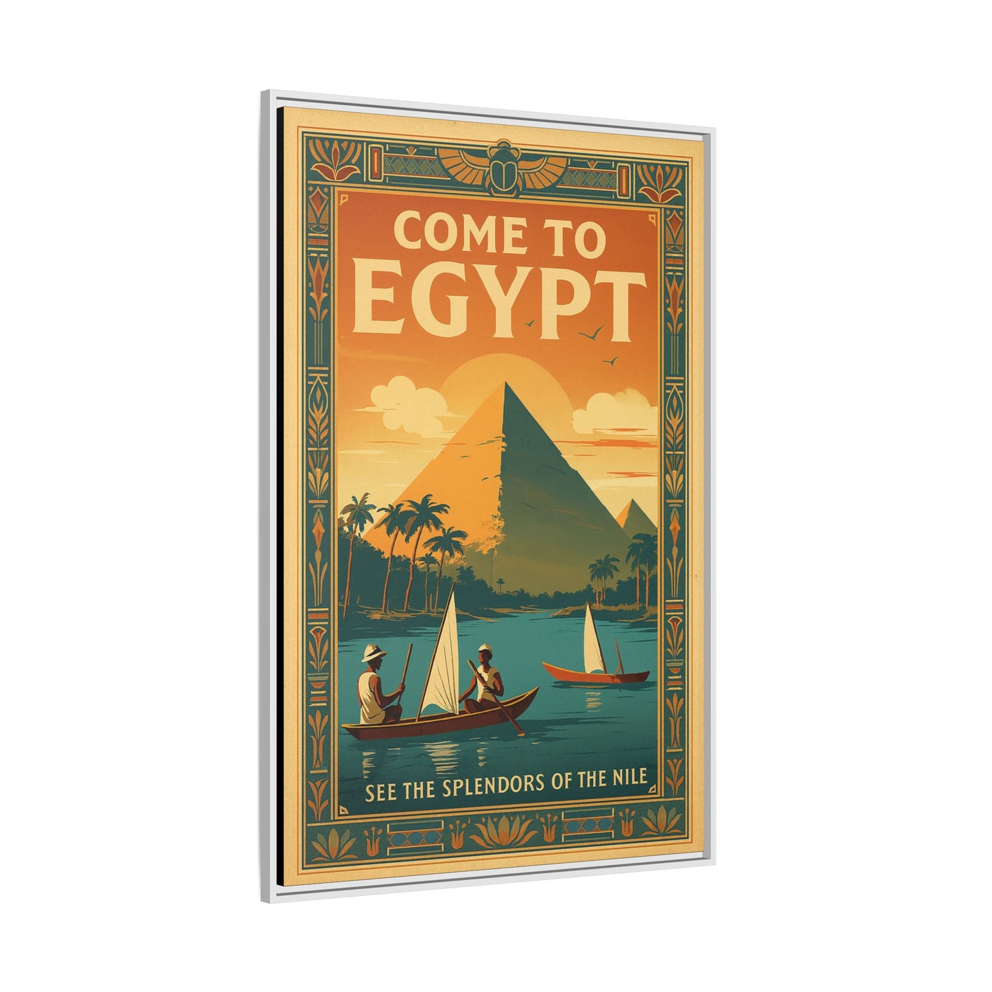 Come to Egypt — Vintage Nile Matte Canvas Print (Framed)