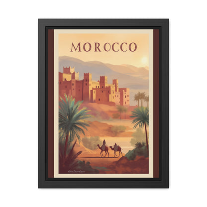 Morocco Travel Poster — Framed Vintage Desert Wall Art_M