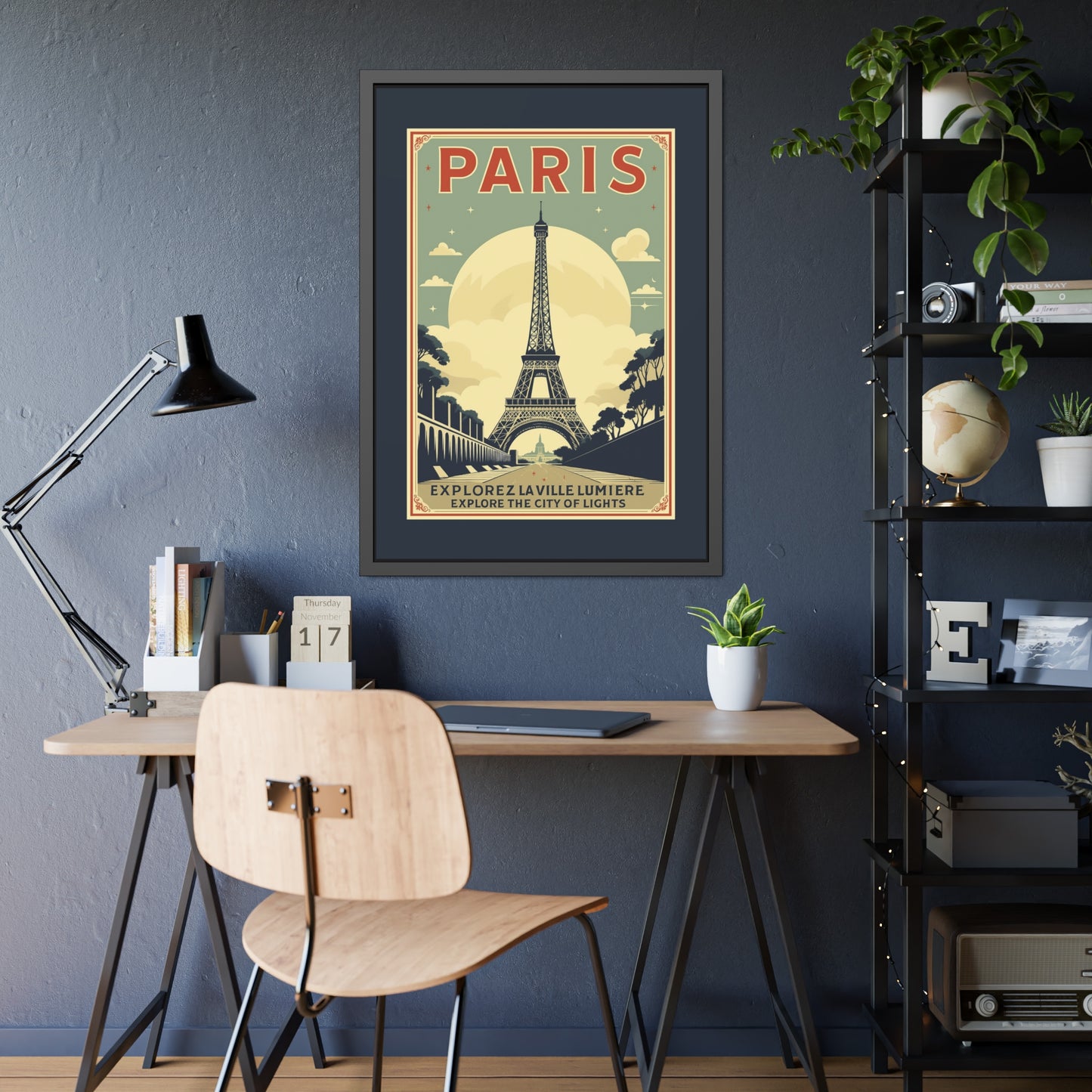 Paris Travel Poster Framed Print — Explorez La Ville Lumière Vintage Wall Art