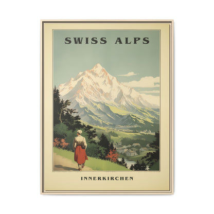 Swiss Alps Vintage Travel Poster | Fine Art Print