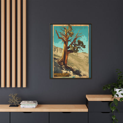 Bristlecone Pine Forest Framed Canvas Print — Vintage National Park Travel Poster