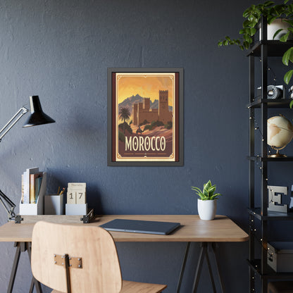 Morocco Vintage Travel Poster — Framed Paper Poster
