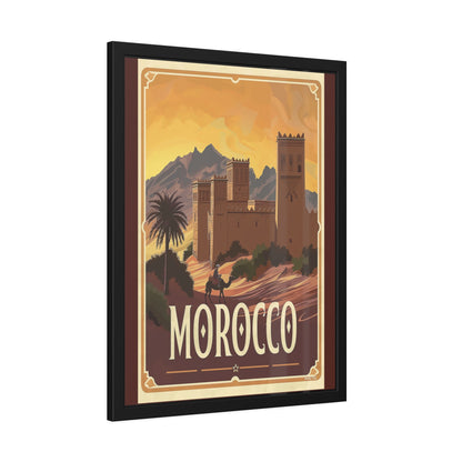 Morocco Vintage Travel Poster — Framed Paper Poster