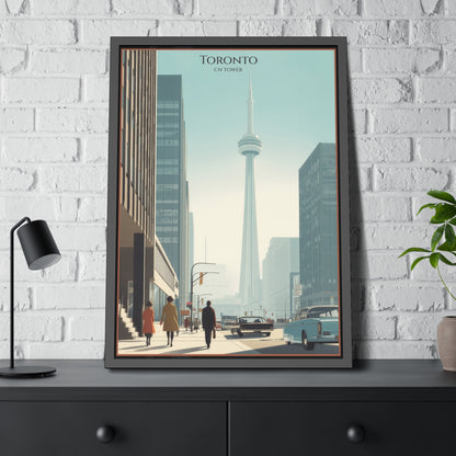 Toronto CN Tower Framed Poster — Vintage Cityscape Wall Art