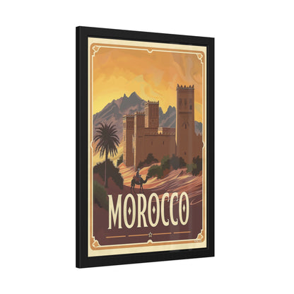 Morocco Vintage Travel Poster — Framed Paper Poster