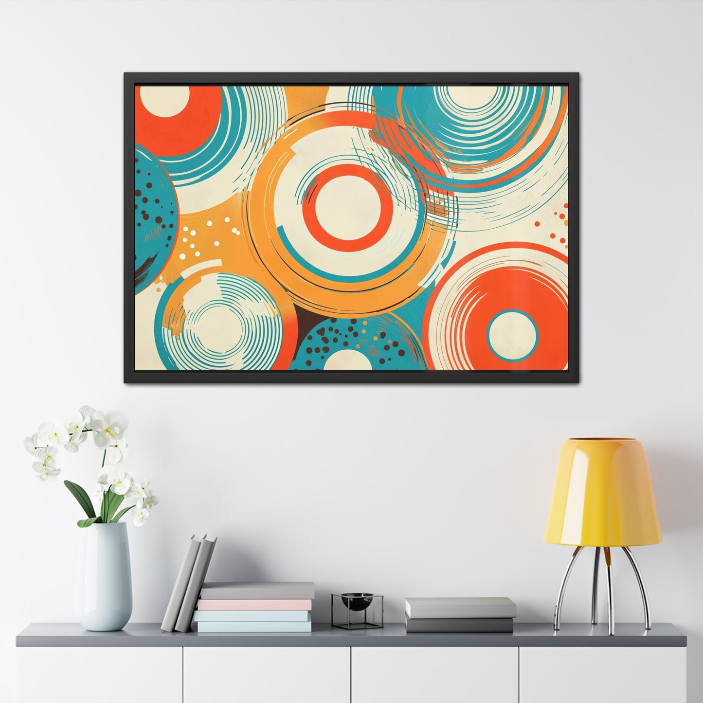 Modern Geometric Wall Art – Framed Abstract Poster for Home Decor