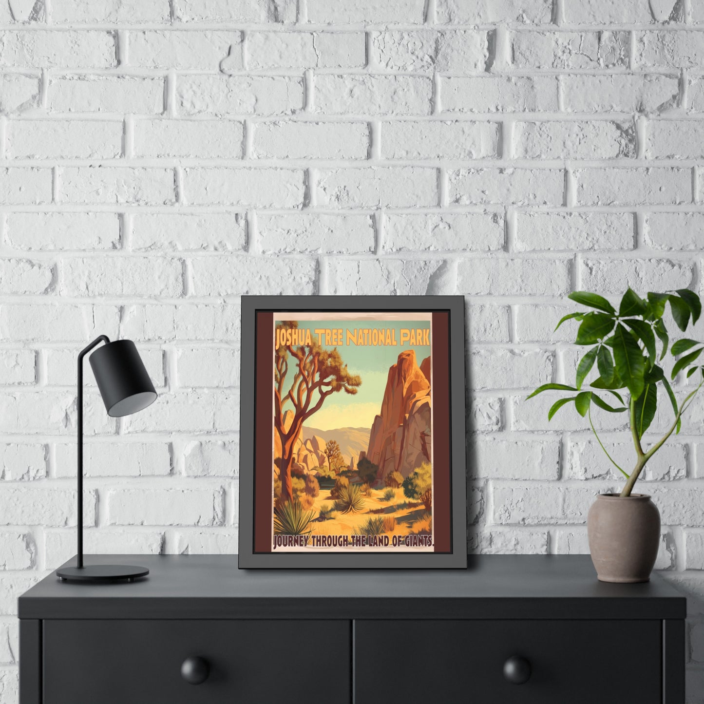 Framed Poster — Joshua Tree National Park Vintage Travel Print
