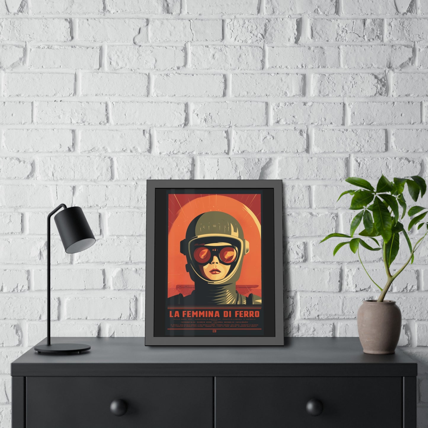 Framed Poster — La Femmina di Ferro Retro Sci‑Fi Art Print