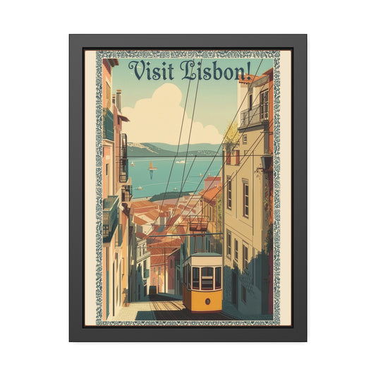 Visit Lisbon Framed Poster — Vintage Travel Wall Art