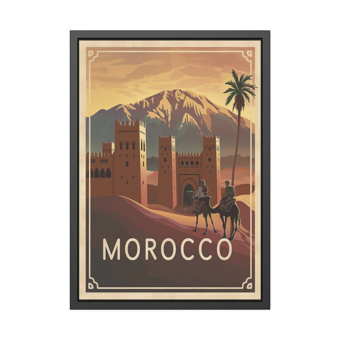 Morocco Vintage Travel Poster — Framed Paper Poster