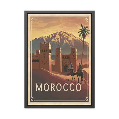 Morocco Vintage Travel Poster — Framed Paper Poster