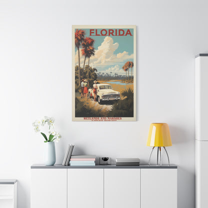 Florida Wetlands St. Johns River Vintage Canvas | Stretched Canvas