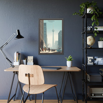 Toronto CN Tower Framed Poster — Vintage Cityscape Wall Art